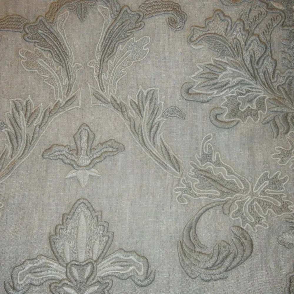 Pure Luxury Linen Belgian Embroidered Window Panels